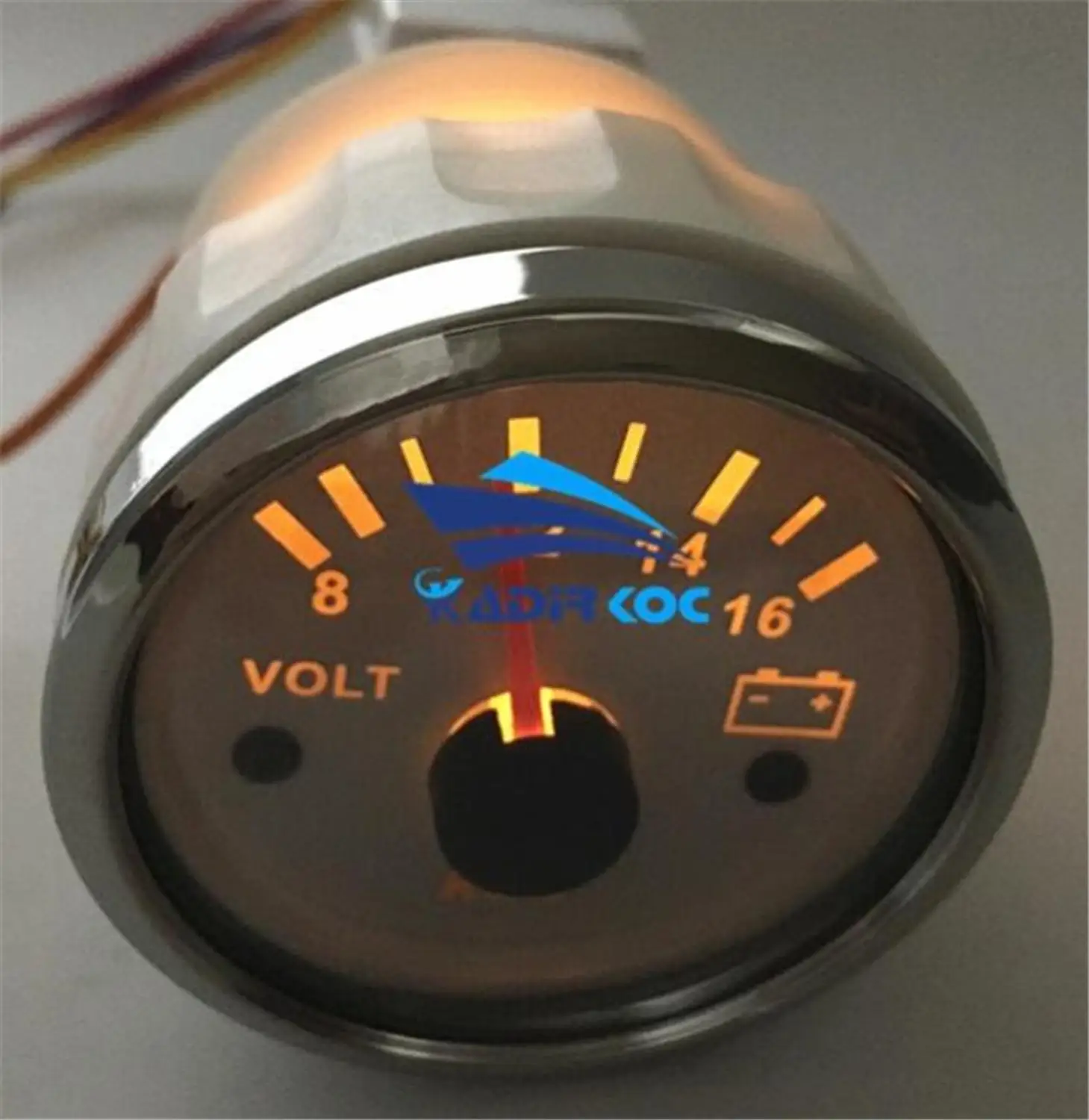 Вольтметр-указатель измеритель напряжения 52 мм черного цвета 12 В/8-16 В подходит