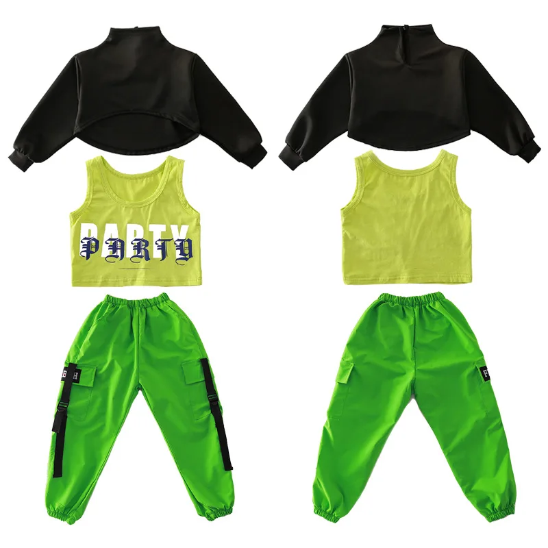 Детская толстовка в стиле хип-хоп короткий топ повседневные штаны для бега