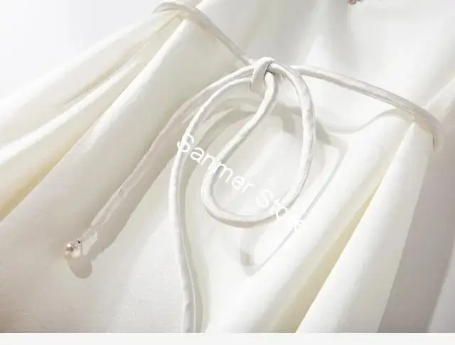 

Women Embroidery Mini Dress Two Color V-neck Hollow out Short Sleeve Lace-up 2020 New Female Robes