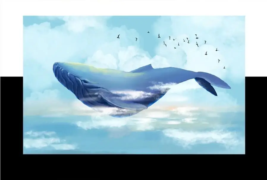 Индивидуальные 3D обои настенные современный минималист КИТ мечта sea девушка