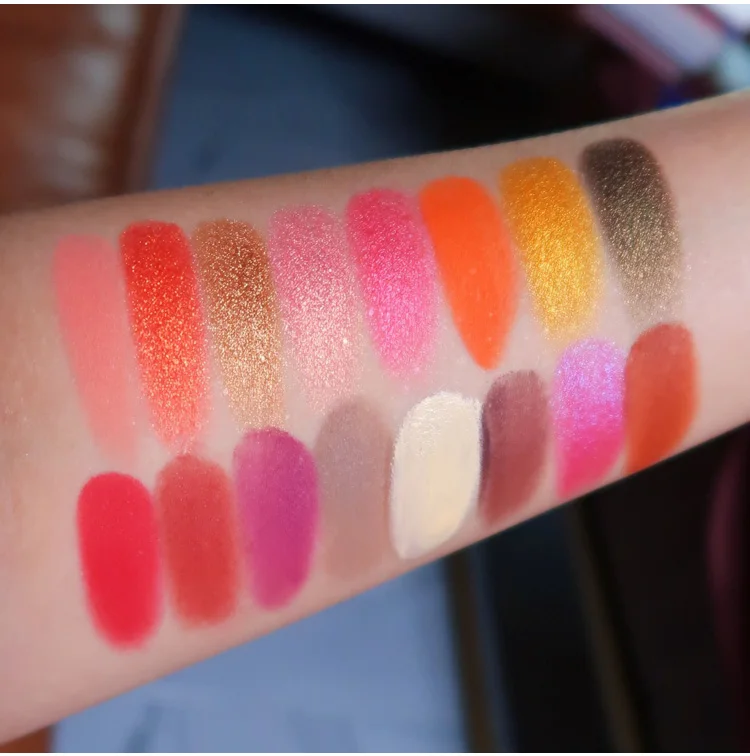 Палитра блестящих теней для век 16 цветов Мерцающая матовая фотопалитра кремовые