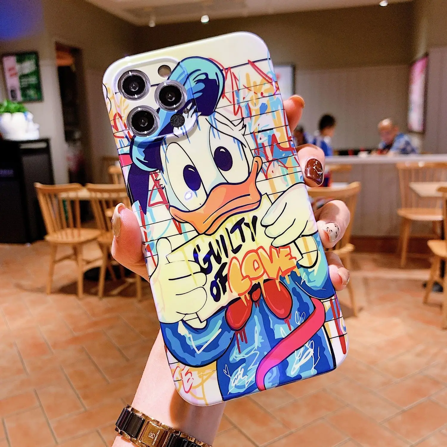 

Disney Cartoon Donald Duck Blu-ray Phone Case with Stand for iPhone12mini/12promax/11pro/xs/se/xr/xsmax/7plus/8p/7/8/Couple
