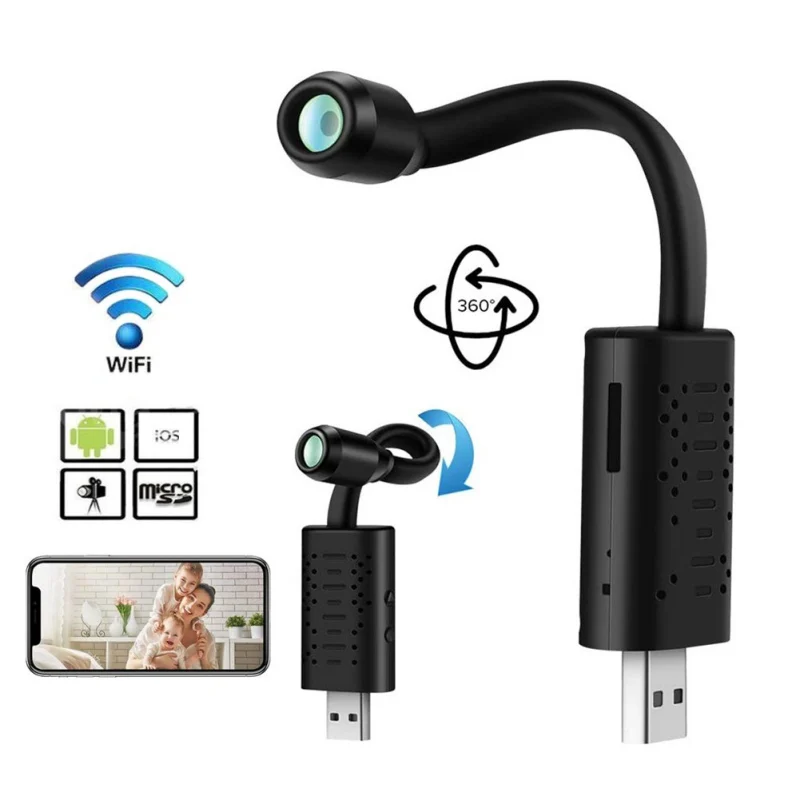 

Mini USB IP Camera Wireless WiFi IP Security Camcorder 1080P Indoor Surveillance Cameras Motion Detection Recorder Up to 128GB