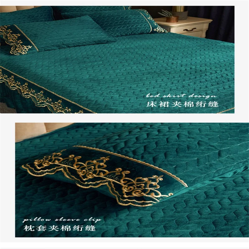 Утолщенное теплое стеганое постельное белье из хрустальной шерсти простыня
