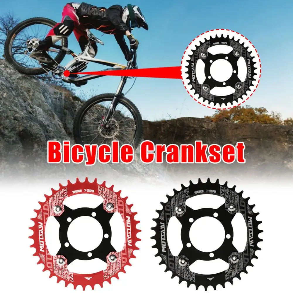

Bicycle Crank 104BCD Round Shape Narrow Wide 32T/34T/36T/38T MTB Chainring Electric Bicycle E-bike Chainring and Adapter