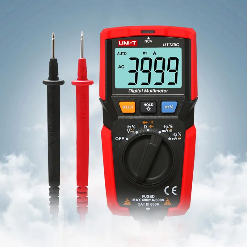 UNI T UT125C карманный цифровой мультиметр резистор конденсатор Частота Диод NCV тест