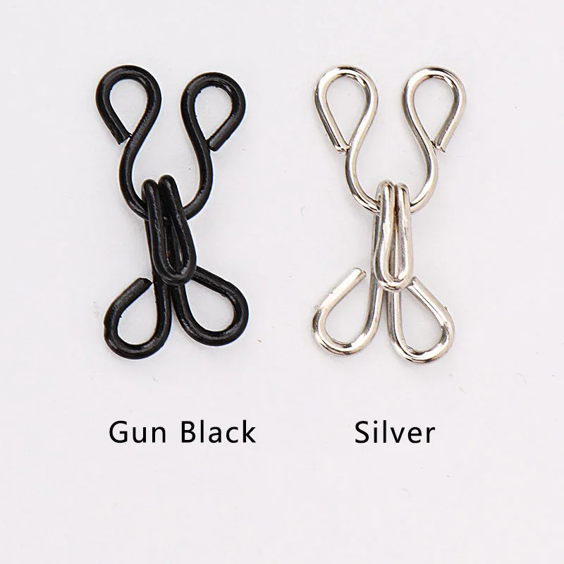 240 шт./лот Серебристые/черные швейные Крючки и глаза застежка для шитья