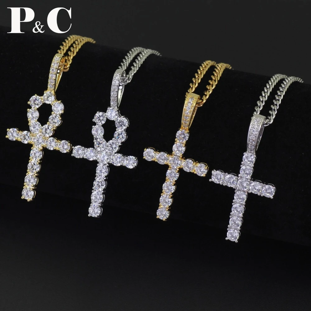 Цепочка с подвеской в виде креста стиле хип хоп ожерелье из меди египетском