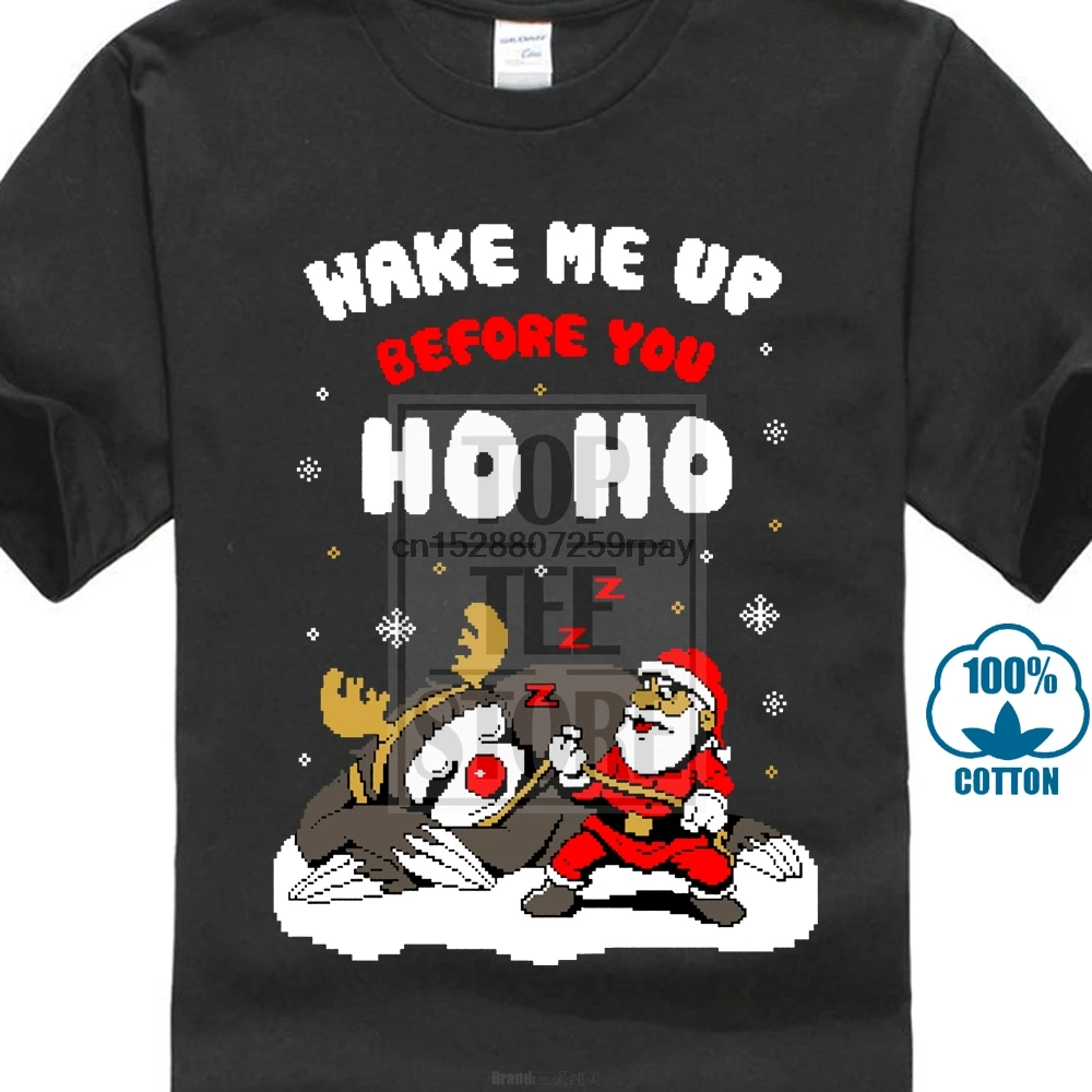 

Wake Me Up Before You Ho Ho Santa Sloth Ugly Xmas T Shirt Funny Present