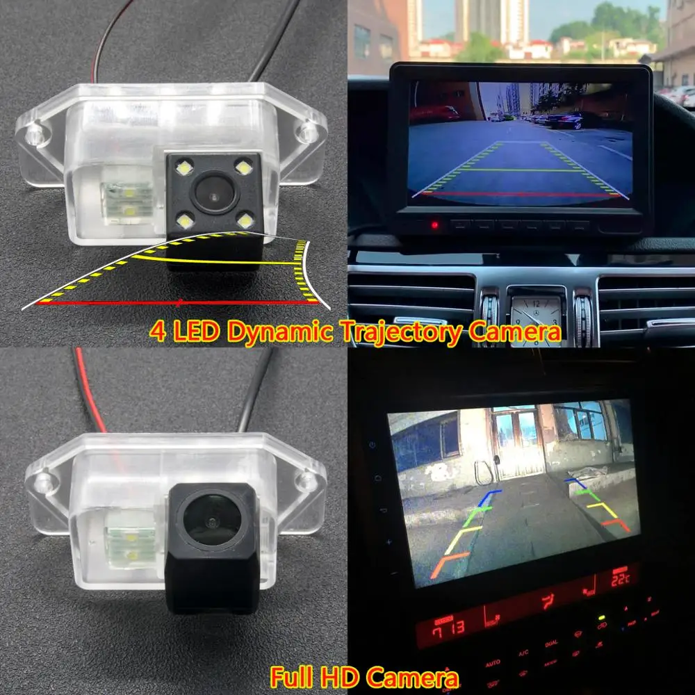 HD Dynamic Trajectory Tracks Rear View Reverse Camera for Mitsubishi Lancer 2002 2003 2004 2005 2006 2007 2008 2009 2012 Monitor |