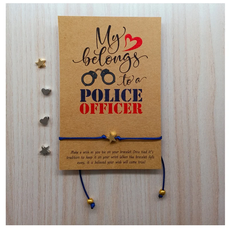

Police Officer Wife, Police Officer Mom, Police Officer Girlfriend, Bracelet, My heart belongs to a Police Officer ,Love My