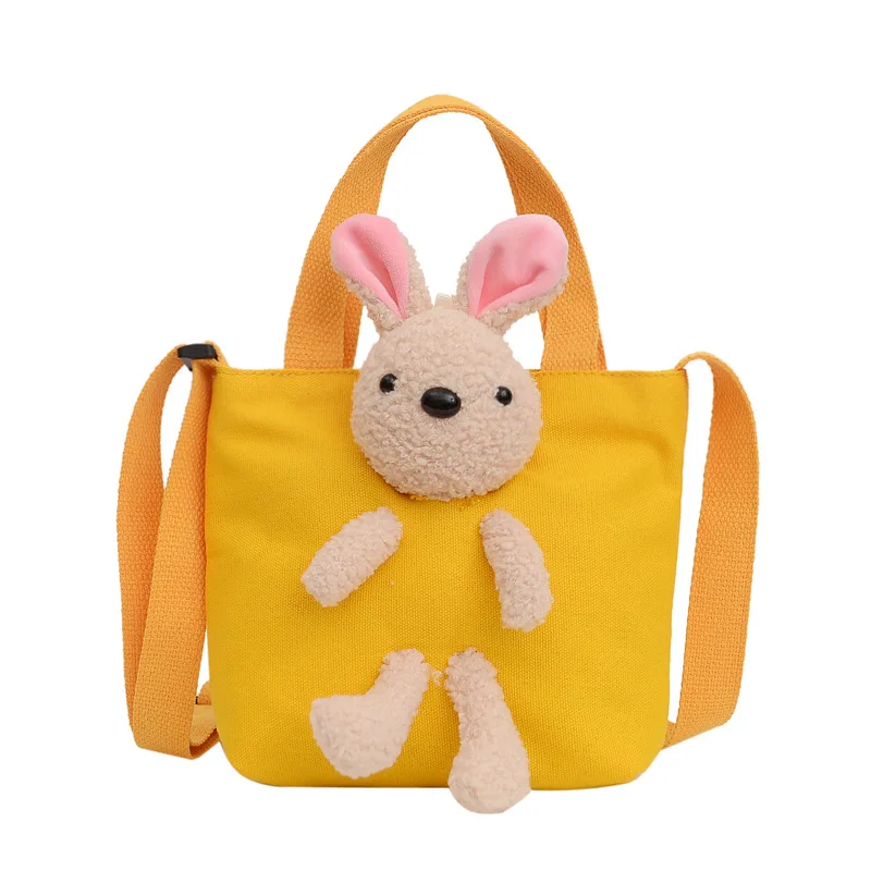 

Cute Small Girls' Bags For Women Summer 2021 New Cartoon Bear Canvas Bag Girl One-Shoulder Messenger Bag