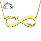 Женское Ожерелье с двойными именами AILIN из нержавеющей стали на заказ, английская, русская, Арабская цепочка для шрифта, ювелирное изделие, бижутерия для женщин 2020
