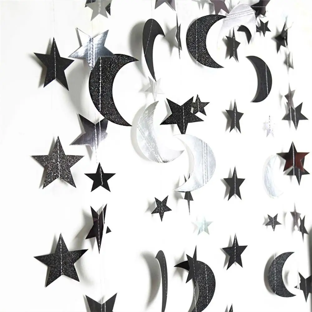 

Eid Mubarak Party Decoration 4M Star Moon Shape Paper Garlands Ramadan Decoration Eid Mubarak Decor Blessed Eid Wedding Decor