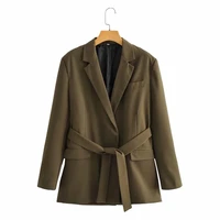 bbwm 2021 autumn new women blazer coat casual jacket fashion gentle sashes slim waist noble elegant female office lady