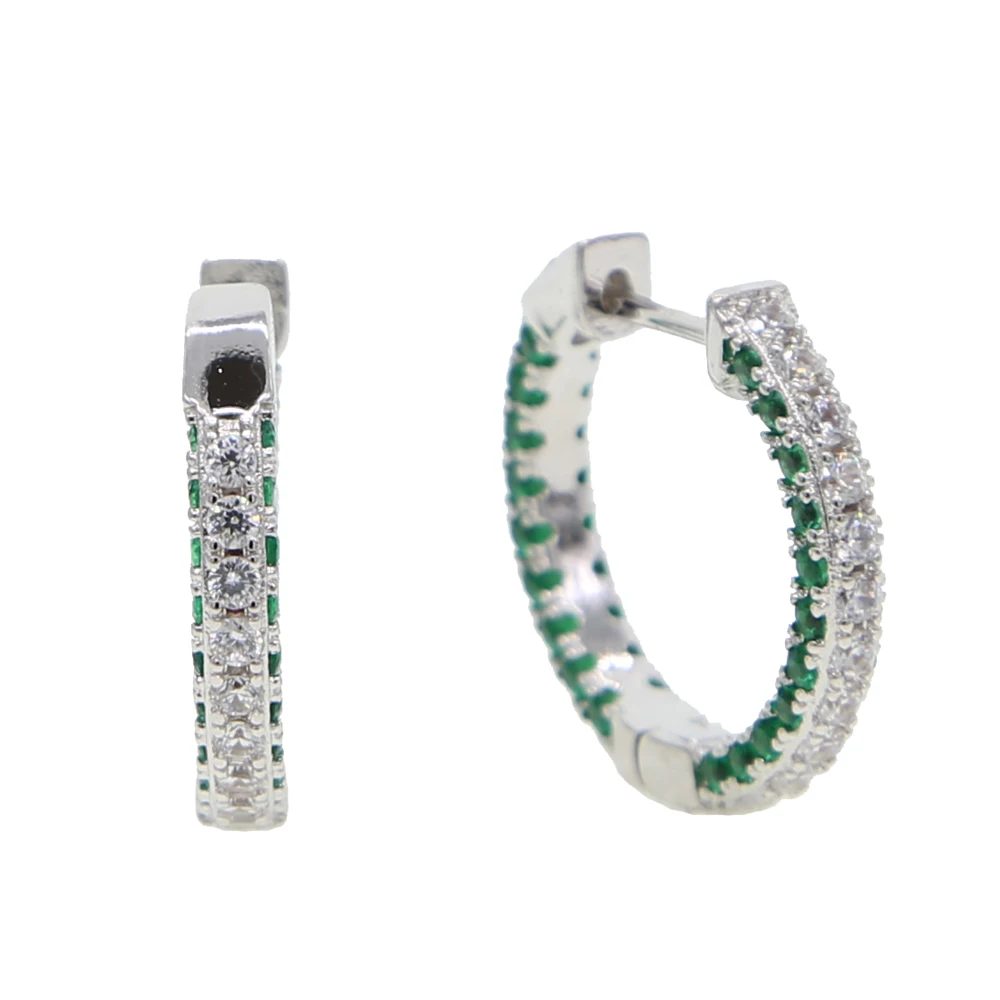 Серьги-кольца для женщин 22 мм с микро-ПАВЕ Круглый фианит серьги синим красным