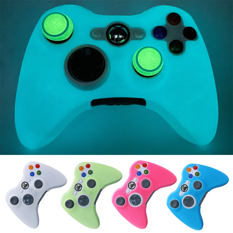 

Glow in Dark Soft Silicon Case For Xbox360 Controller Games Accessories Gamepad Joystick Cover For Xbox 360 Controller Skin Case