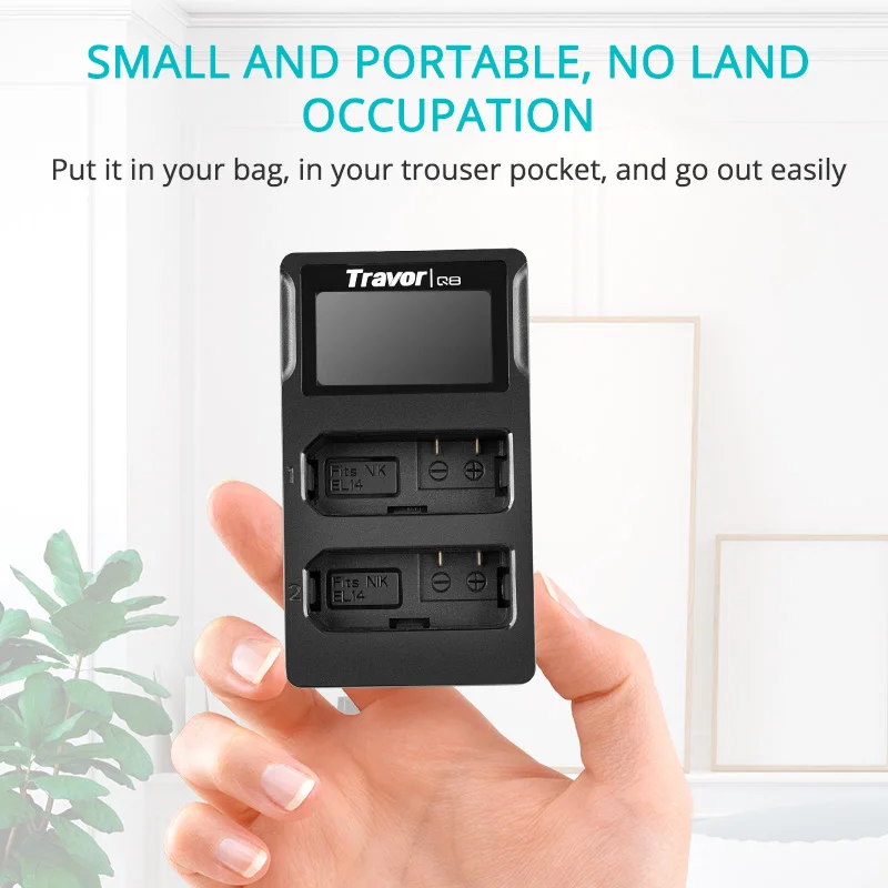 Зарядное устройство Travor lithium battrey Smart LP-E14 Двухканальное зарядное устройство для цифровой камеры светодиодный дисплей для Nikon D3100 D3200 D3300