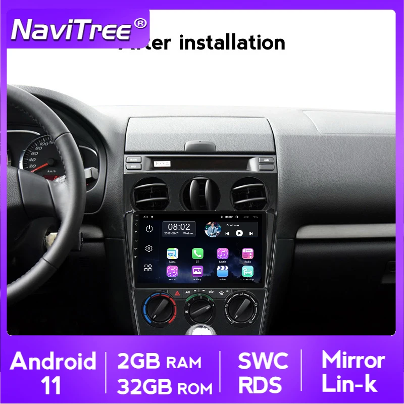 Автомагнитола 2 ГБ + 32 Android для старой Mazda 6 2004-2015 мультимедийный видеоплеер