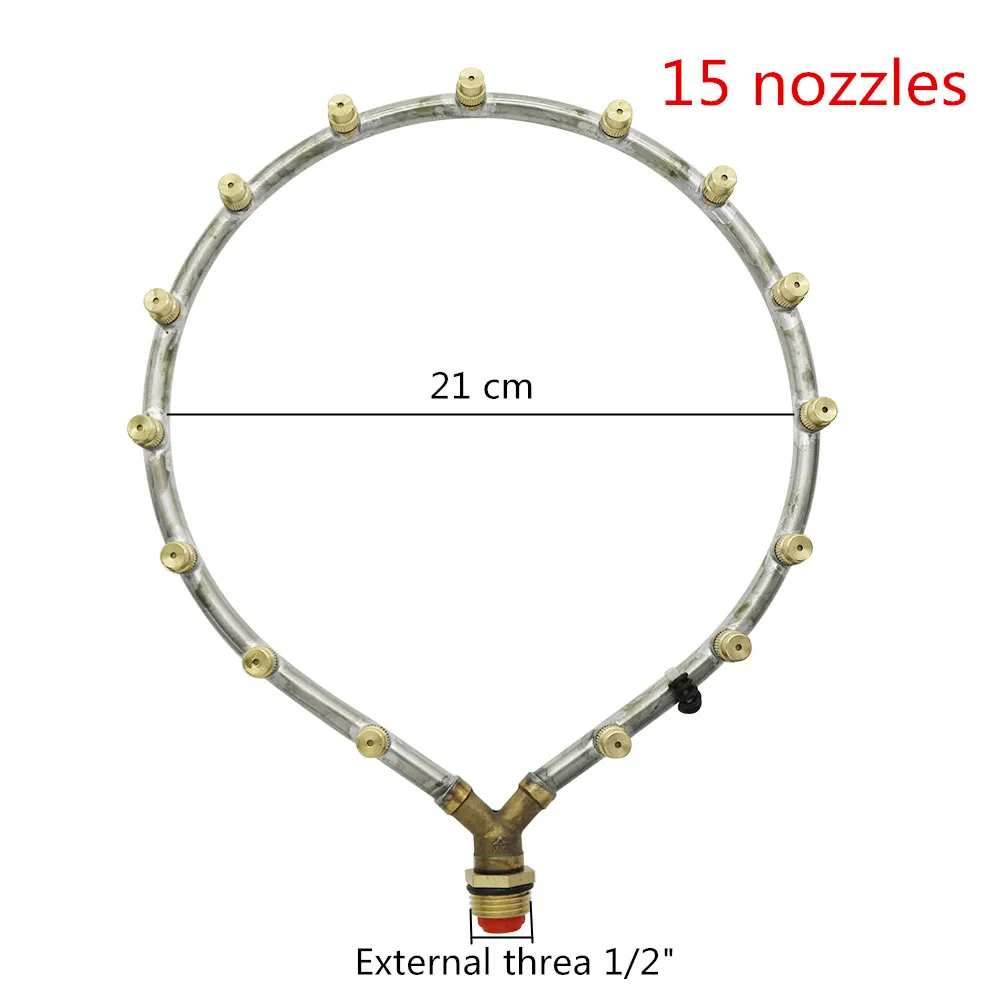 15 Nozzles Регулируемый M14* 1,5 мм кольцо распылительные насадки 1/" мужской резьба разъем фильтра садовый разбрызгиватель для полива опрыскиватель охлаждения спринклера - Цвет: 15 Nozzles