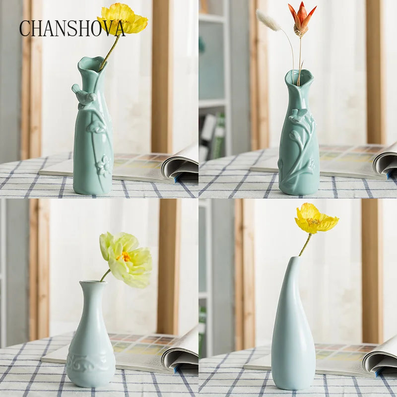 Керамическая маленькая ваза с цветочной композицией китайские украшения