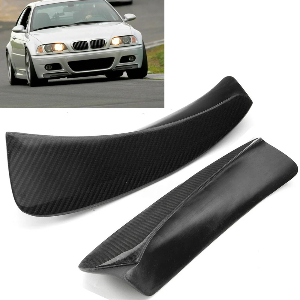 

For BMW E46 M3 1999-2006 Coupe 2-Door Front Bumper Side Splitter Cover Lip Lower Spoiler Guard Plate Corner Carbon Fiber Trim