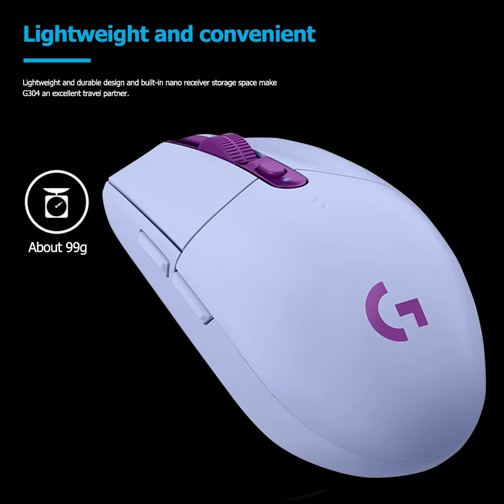 

Logitech G304 Original LIGHTSPEED Gaming Mouse 12000DPI USB 2.4G Wireless HERO Sensor 5AA Battery For LOL Gamer Fast shipping