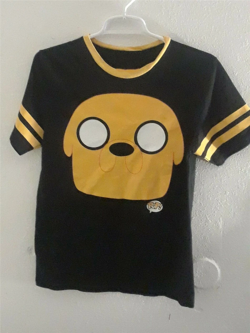Funko Pop Adventure Time Jake футболка лицо черный желтый маленький мультфильм сети Горячая