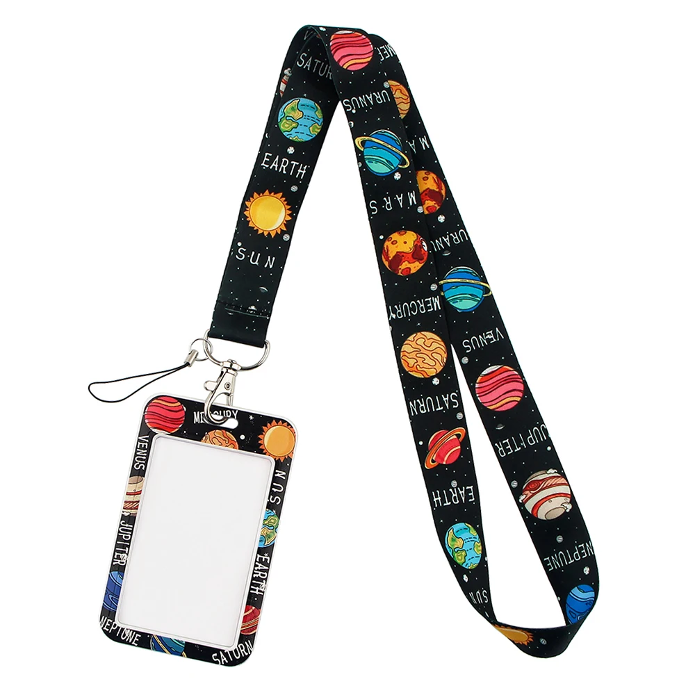 

DZ1571 New Eight Planets Astronomy and Universe Lovers Lanyard Credit ID Badge Holder Key Rings Travel Bank Card Cover Keychain