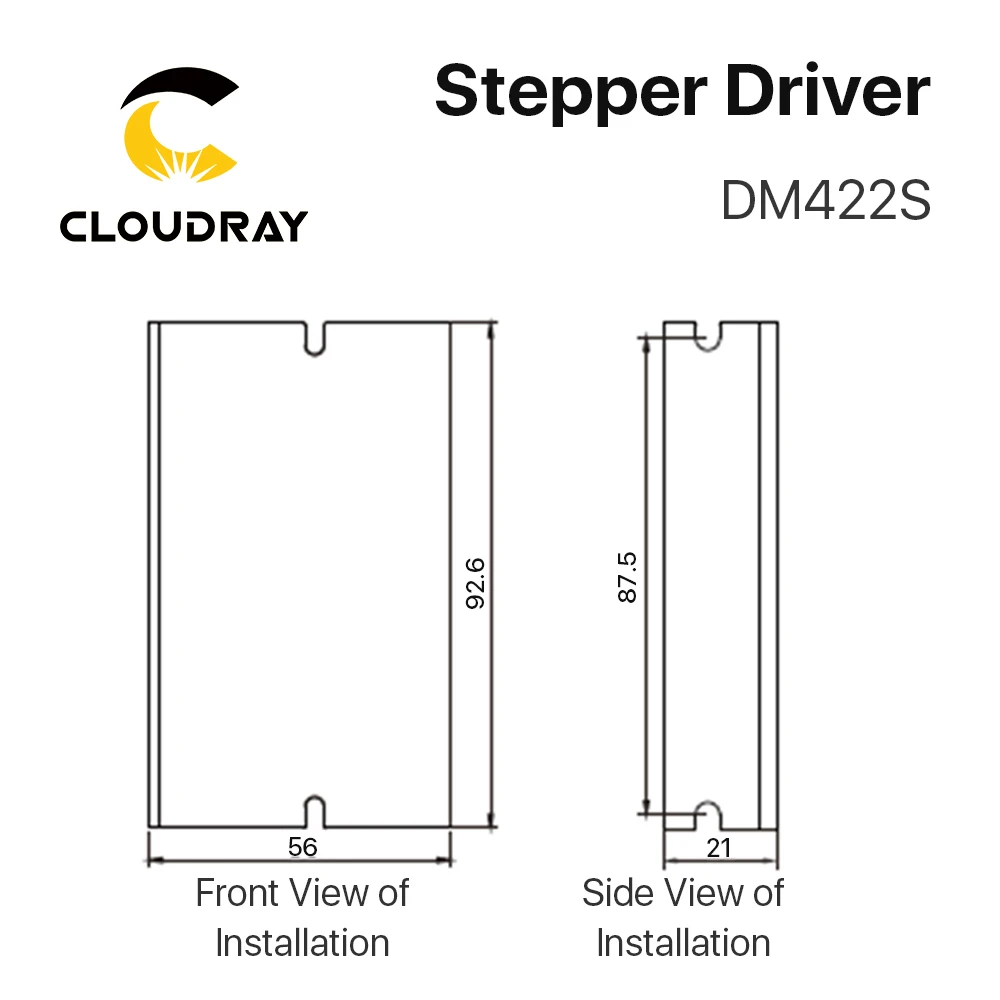 

Cloudray 2-Phase Stepper Motor Driver DM422S Nema17 Motor 24-48VDC Voltage Output 0.3-2.2A Current for 2-Phase Motor CNC Machine