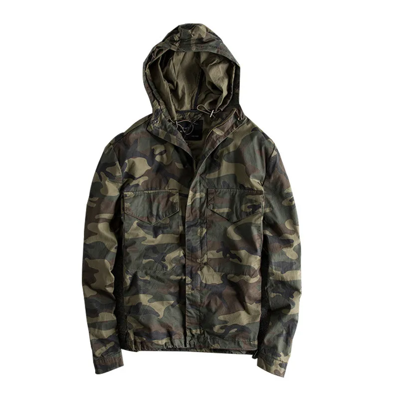 MORUANCLE мужские повседневные камуфляжные карго куртки с капюшоном винтажные Ретро