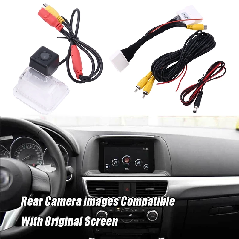 

Car Rear View Camera Backup Reverse Camera for Mazda CX-5 CX5 2015 2016 2017 2018 Compatible Factory Sn Cable