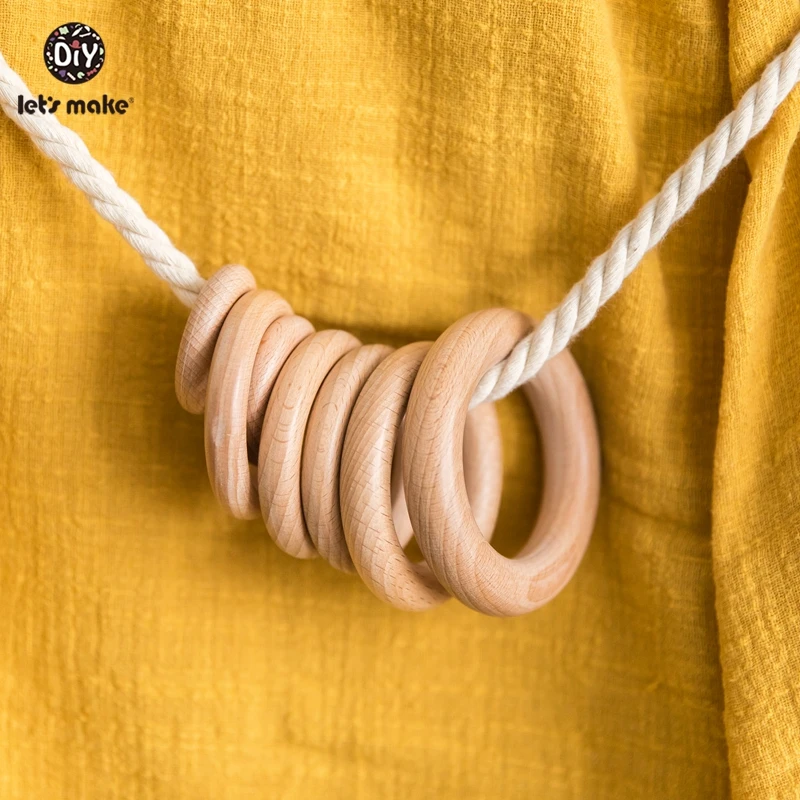 Кольцо детское деревянное из бука 54 мм 50 шт. | Мать и ребенок