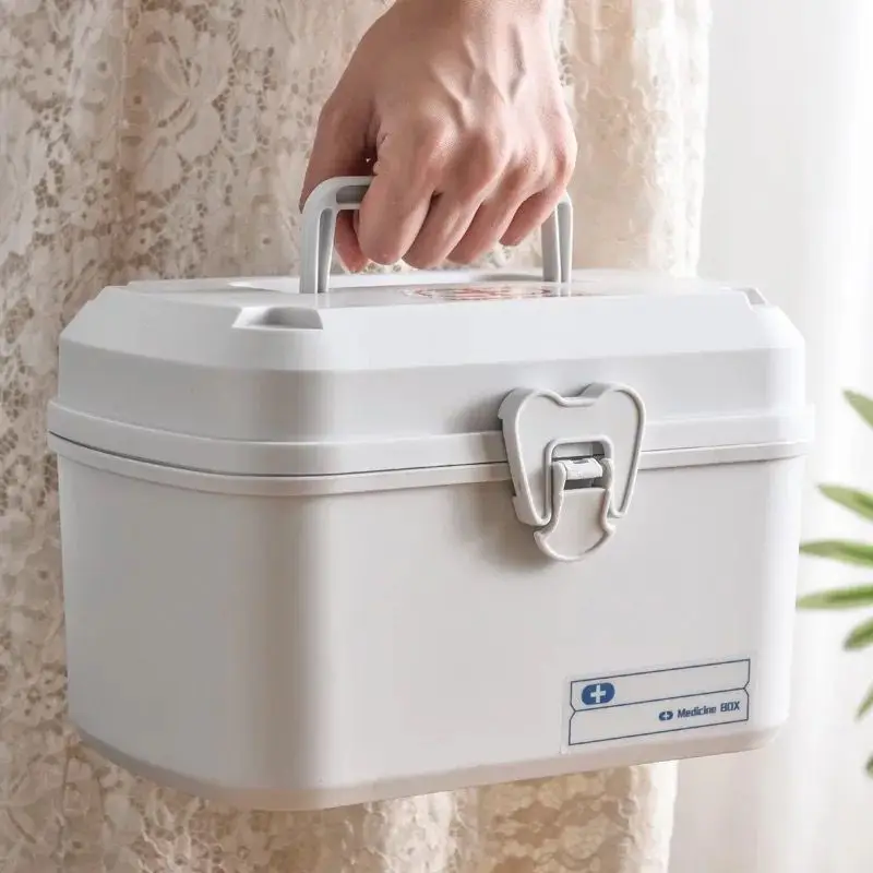 Портативный аптечка первой помощи на 3/2 уровней пластиковый Многофункциональный