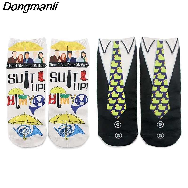 

P4515 1 Pair How I Met Your Mother Happy Socks Cotton Boat Socks Interest Funny Originality Harajuku Ankle Sock
