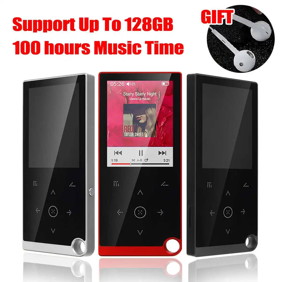 

8GB MP3 Bluetooth Player 2.4 inch Screen 100 Hours Play HIFI Portable Speaker MP3 Players Support 128G TF Card FM Radio E-book