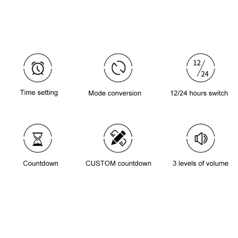 

Kitchen Magnetic Clock Timer Large Screen Digital Display Countdown Loud Time