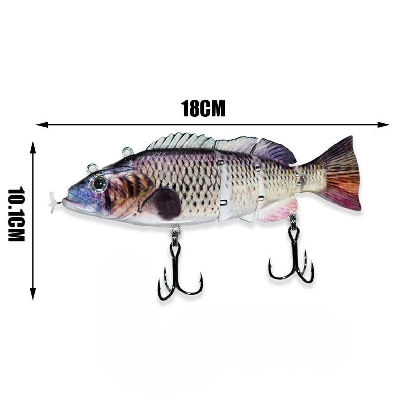 

Robotic Fishing Lures Multi Jointed Bait 4 Segments Auto Electric Wobblers For Pike Swimbait USB Rechargeable LED Light Swimming