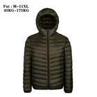 Мужской легкий пуховик с капюшоном, зимнее пальто большого размера 10XL 9XL 7XL 5XL