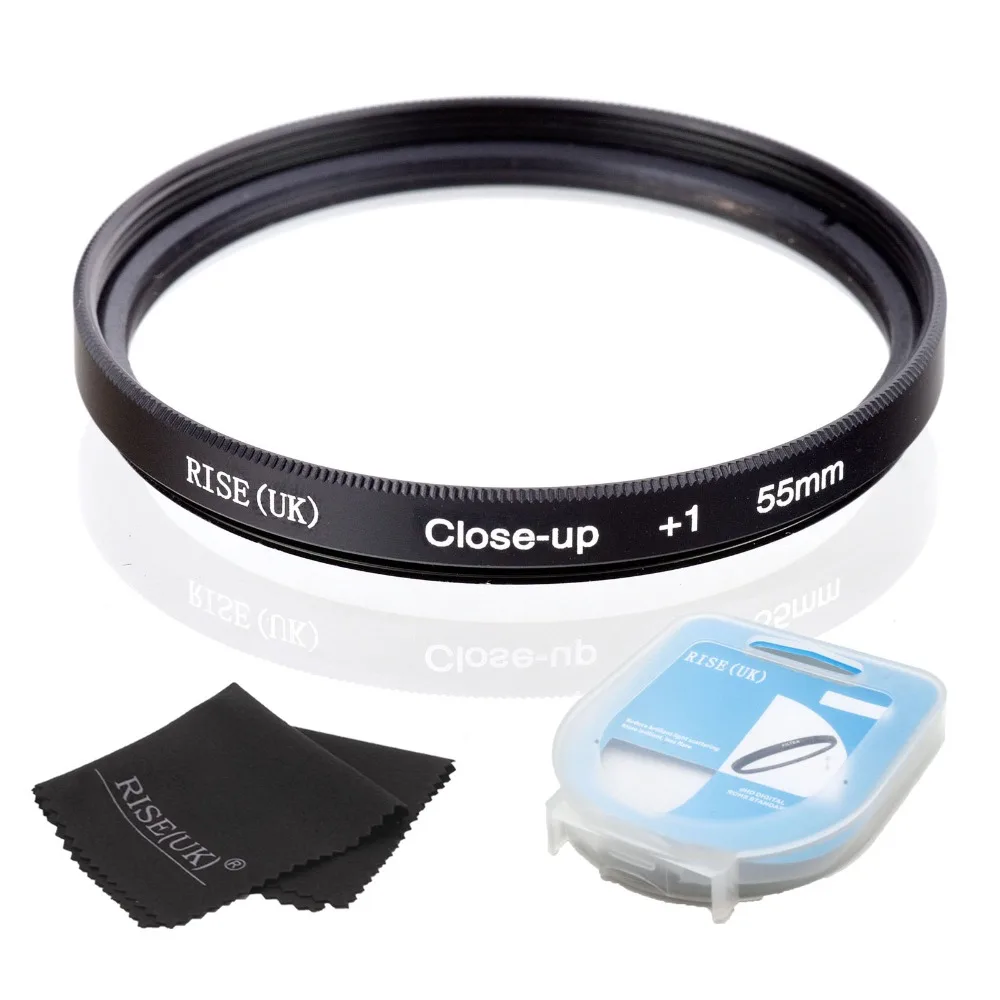 

RISE(UK) 55mm Close-Up +1 Macro Lens Filter for Nikon Canon SLR DSLR Camera + filter case +gift