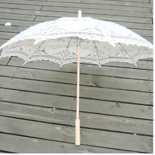 Элегантный бежевый кружевной зонт деревянный реквизит для фотосъемки милые Азия