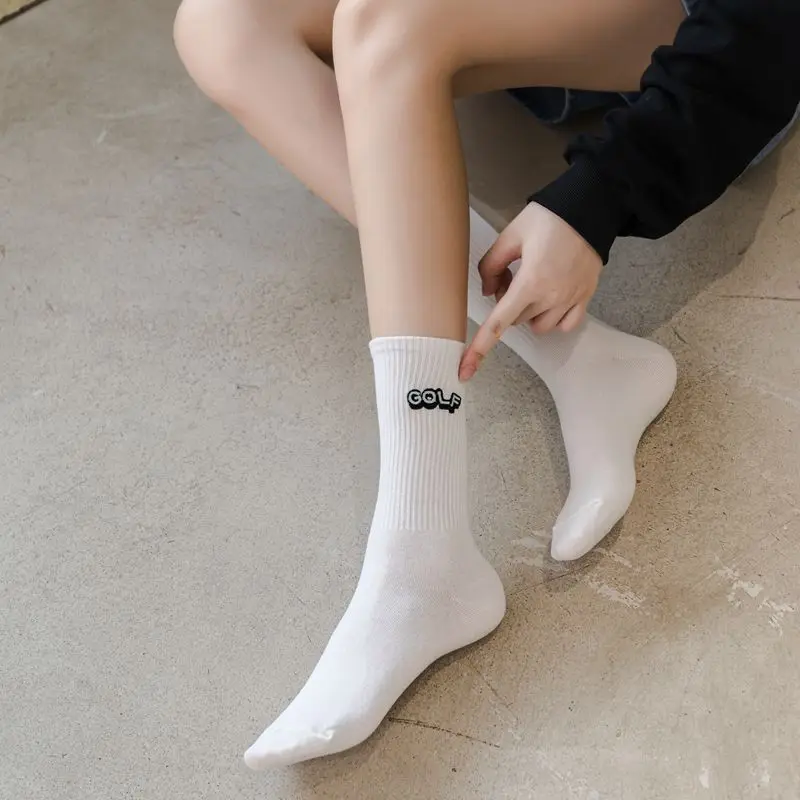 Носки мужские с надписью Golf хлопковые короткие носки в стиле унисекс модные