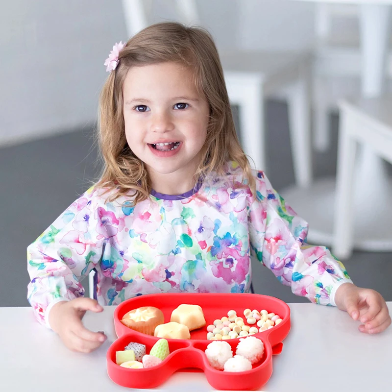 

Food Grade Baby Silicone Plate Tableware Solid Rabbit Cartoon Children Dishes Training Dinnerware Kids Feeding Bowls Latex Free