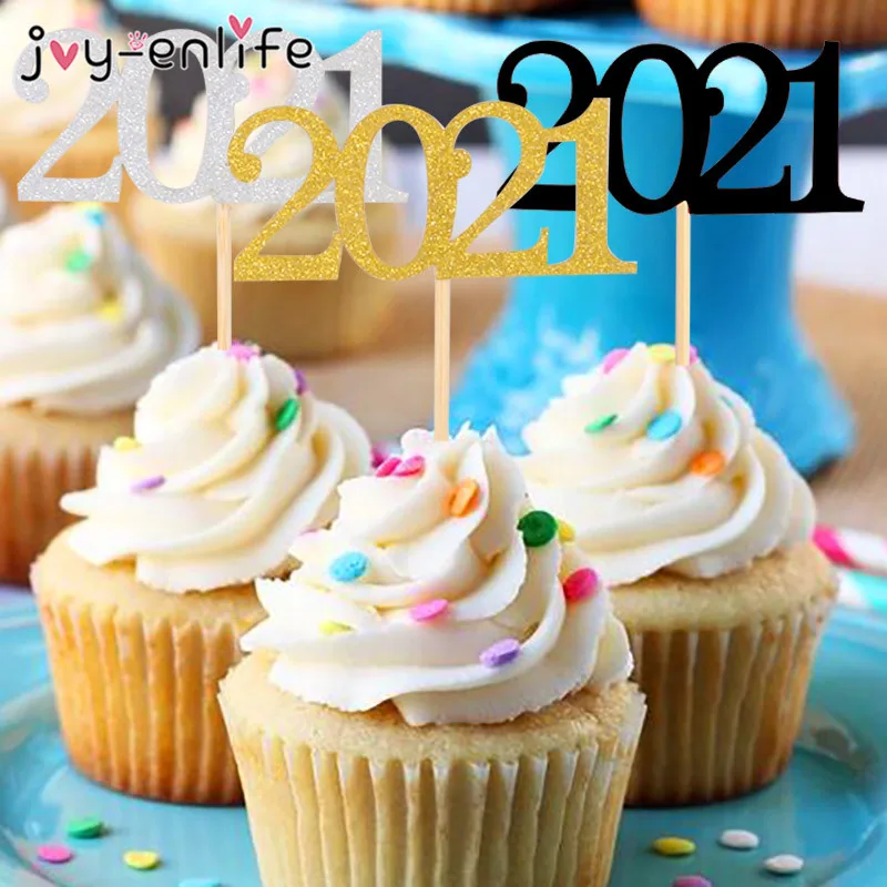 12 шт. 2021 топпер для торта новый год зубочистка с новым годом вечерние ничные