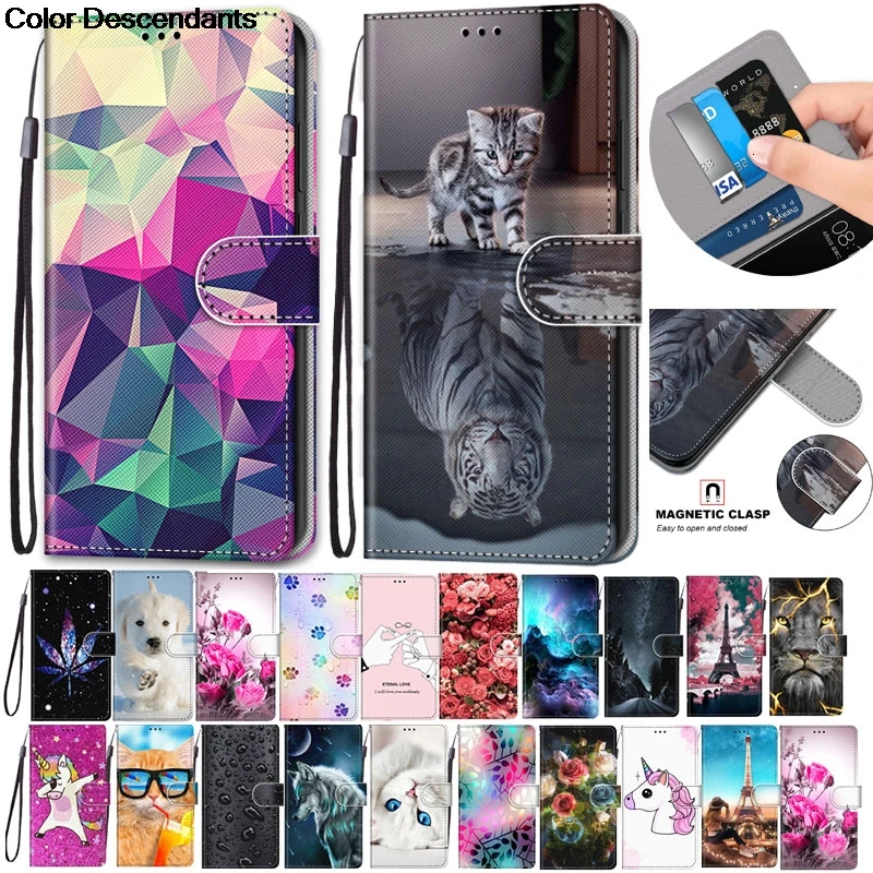 LGQ60 Чехол книжка из искусственной кожи чехол для LG Q60 M703 3D бумажник держатель карт
