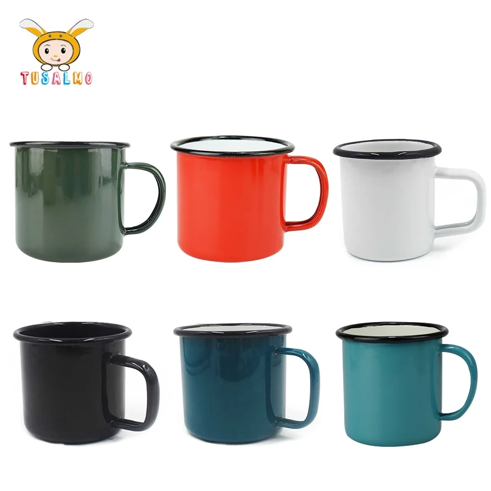 12/16 унций чашки покрытые эмалью Кемпинг Туризм Кофе Молоко питьевой офис для
