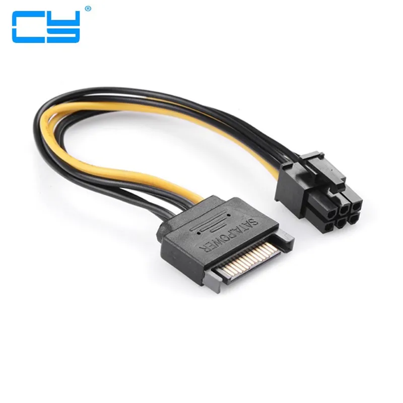 

SATA 15-контактный штекер M к PCI-e pcie pci-Express pci express 6-контактная гнездовая видеокарта кабель питания 15 см