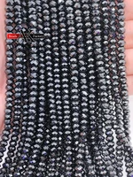 natural stone faceted black tourmaline beads small section loose spacer for jewelry making diy necklace bracelet 15