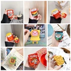 Чехол для AirPods 1 2 pro Box, мягкий силиконовый чехол с кормом, картофелем фри, гамбургером, курицей, накидкой, животным, для защиты наушников