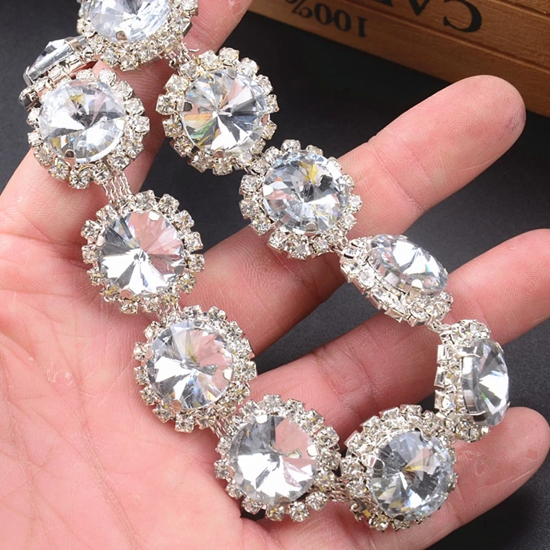 Прозрачная кристаллическая цепочка 1 ярд/Лот пришивная отделка цветок ручной